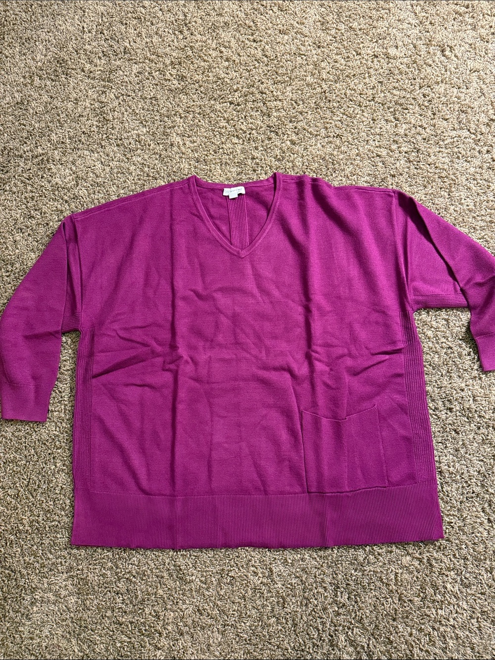 Coldwater Creek Women's V-Neck Sweater - Magenta